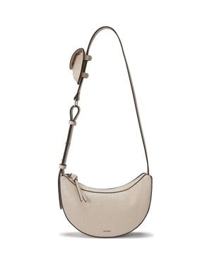 orYANY Rookie Crescent Croc Embossed Leather Crossbody Bag - Metallic