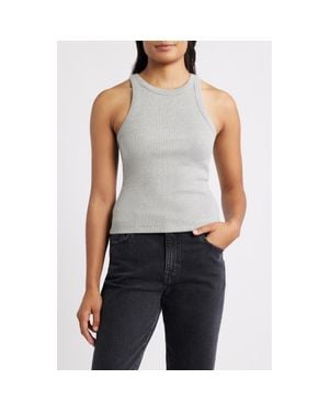 Mavi Rib Stretch Cotton Tank - Gray