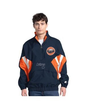Starter Houston Astros Cooperstown Chief Half-Zip Pullover - Blue