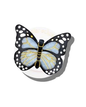 Solar Eclipse Hand Painted Monarch Butterfly Phone Grip - Blue