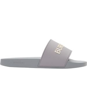 Burberry Logo Slides - Gray