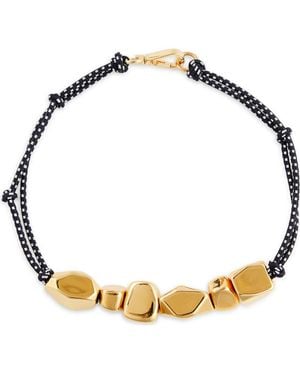 Plan C Stone Cord Necklace - Metallic