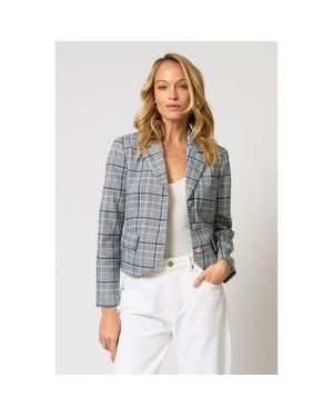Central Park West Paulie Plaid Blazer - Gray