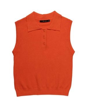 DELUC Cassio Sleeveless Polo Sweater - Orange