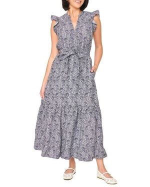 Gibsonlook Floral Tie Waist Maxi Dress - Purple