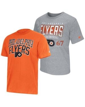 Starter Heather Philadelphia Flyers Two-Pack T-Shirt Set - Orange