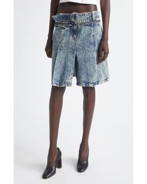 VAQUERA Denim Car Wash Pleated Skirt - Blue