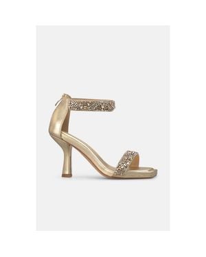 Alma En Pena. Double Strap Sandal Jewel Effect - White