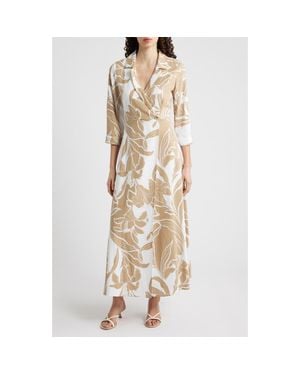 Cece Floral Faux Wrap Maxi Dress - Natural
