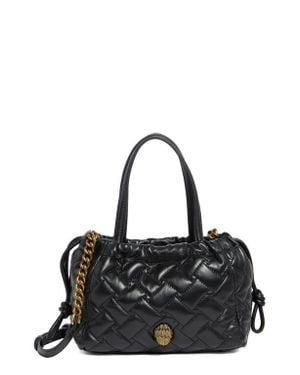 Kurt Geiger Small Kensington Leather Drawstring Tote - Black