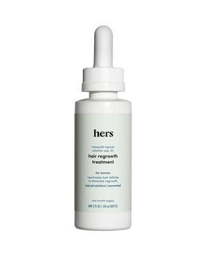 Hims & Hers Topical Minoxidil Solution 2% Hair Regrowth Treatment, Clinically Proven - White