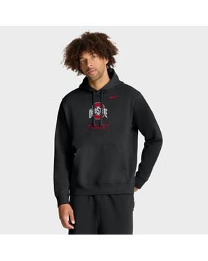 Nike Ohio State Buckeyes Basketball Two-Hit Club Fleece Pullover Hoodie - Black
