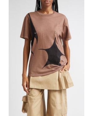 Collina Strada Pierced Organic Cotton Graphic T-Shirt - Natural