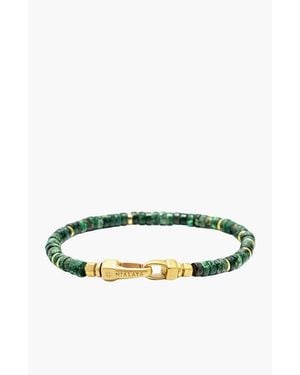 Nialaya Malachite Heishi Bracelet - Green
