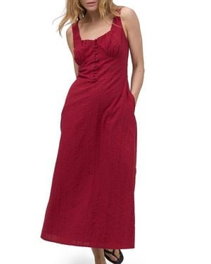 Nobody's Child Melody Sweetheart Neck Midi Dress - Red
