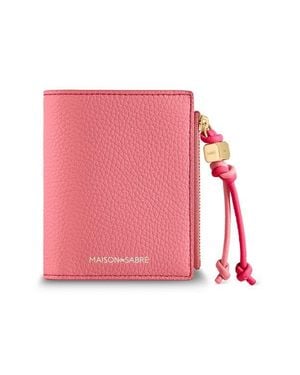 Maison De Sabre Small Leather Bifold Wallet - Pink