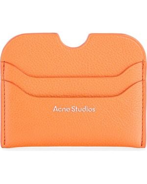 Acne Studios Large Elmas Leather Card Holder - Orange