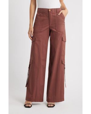Wit & Wisdom High Waist Cotton Blend Cargo Pants - Red