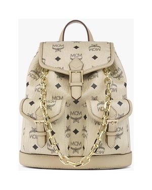 MCM Mini Aren Drawstring Backpack - Natural