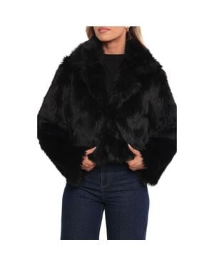 Petal & Pup Bobbi Faux Fur Jacket - Black