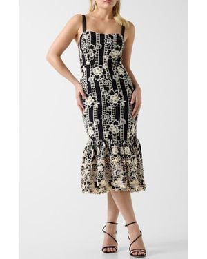 Marciano Florence Embroidered Sleeveless Midi Dress - Multicolor
