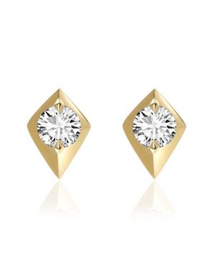 VALANI ATELIER Elegance Diamond Geometric Stud Earrings - Metallic