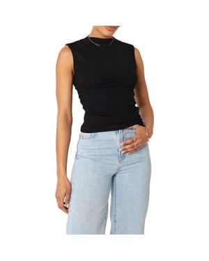 Petal & Pup Nissa Mock Neck Sleeveless Top - Black