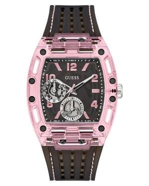 Guess Sporting & Multifunction Silicone Strap Watch, 42Mm X 43Mm - Black