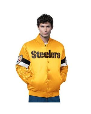 Starter Pittsburgh Steelers Triple Option Full-Snap Varsity Jacket - Metallic