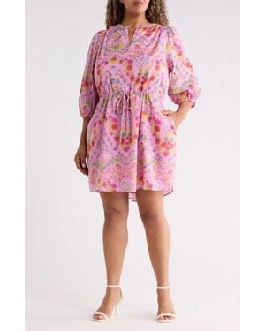 Sugarlips Ramsie Floral Print Minidress - Pink
