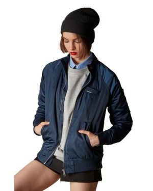 Members Only Satin Bomber Jacket - Blue