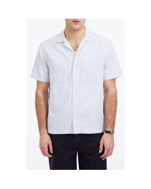 Madewell Stripe Twill Camp Shirt - White