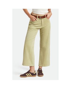 Brixton Margo Textured Cotton Crop Straight Leg Pants - Yellow