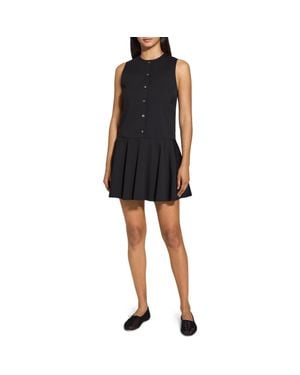 Theory Sleeveless Drop Waist Minidress - Black