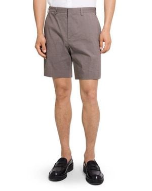 Theory Standard Good Linen Blend Shorts - Gray
