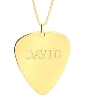Melanie Marie Personalized Guitar Pick Pendant Necklace - Yellow