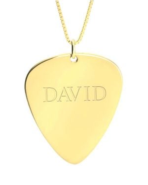 Melanie Marie Personalized Guitar Pick Pendant Necklace - Yellow