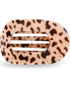 Teleties Flat Round Hair Clip - Brown