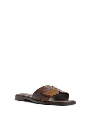 ALDO Itsandalmix Leather Slide Sandal - Brown