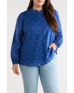 Sugarlips Briza Medallion Meddy Button-Up Shirt - Blue