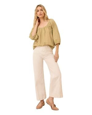 Pact Organic Cotton Coastal Double Gauze Scoop Neck Top - White