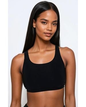 Calypsa Racerback Swim Bra With Removable Cups - Black