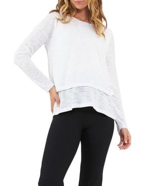 Ripe Maternity Jazmin Long Sleeve Maternity/Nursing Top - White