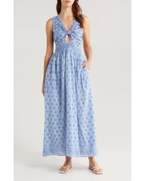 Alicia Bell Willow Cutout Sleeveless Cover-Up Maxi Dress - Blue