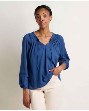 Toad & Co. Primo Long Sleeve Peasant Top - Blue