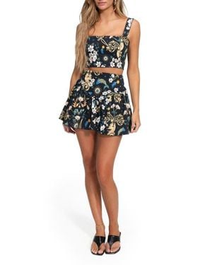 Agua Bendita Solstice Cotton Cover-Up Miniskirt - Black