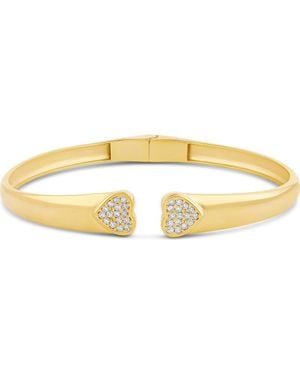 SHYMI Open Pavé Heart Cuff Bracelet - Metallic