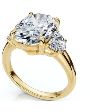 Bliss Diamond Certified Joanna 4 3/4Ct Oval & Half Moon Diamond Engagement 14K Lab Grown - Metallic