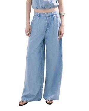 Mango Wide Leg Trouser Jeans - Blue
