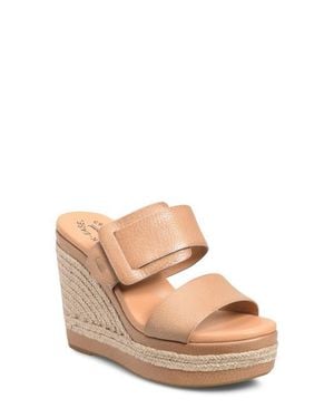 Kork-Ease Raya Espadrille Platform Wedge Slide Sandal - Pink